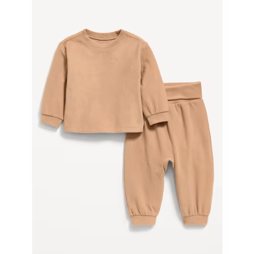 Cozy-Knit Long-Sleeve Top and Leggings Set for Baby