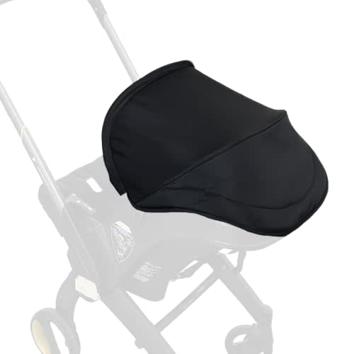 Replacement Canopy for Doona Car Seat Strollers, Black | 3-Piece Thickened Hood and Shoulder Pads Set, High-Opacity Sun Shade, Sofe Fabric, Machine Washable (No Rods)