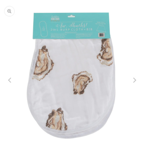 Baby Burp Cloth & Bib Combo: Aw Shucks! Oyster - Shop Now – Little Hometown