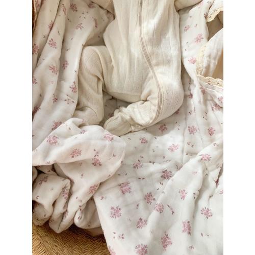Evie Floral 6 Layer Gauze Blanket