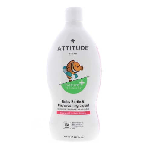 Attitude Baby Bottle & Dishwashing Liquid, Fragrance Free, 23.7 oz