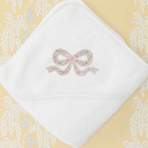 Baby Hooded Towel, Liberty Bow - Weezie