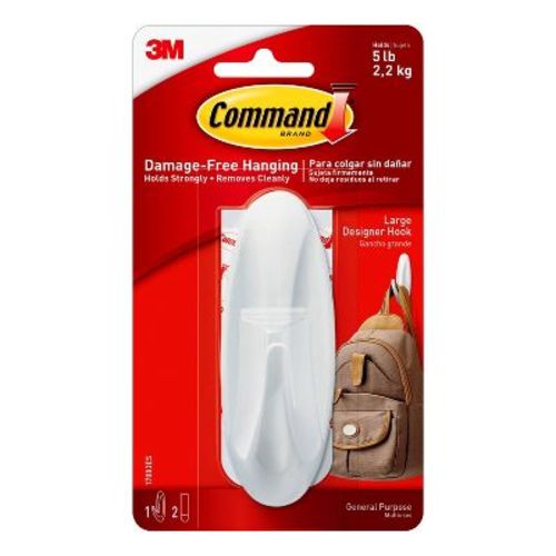Command Large Designer Hook White
