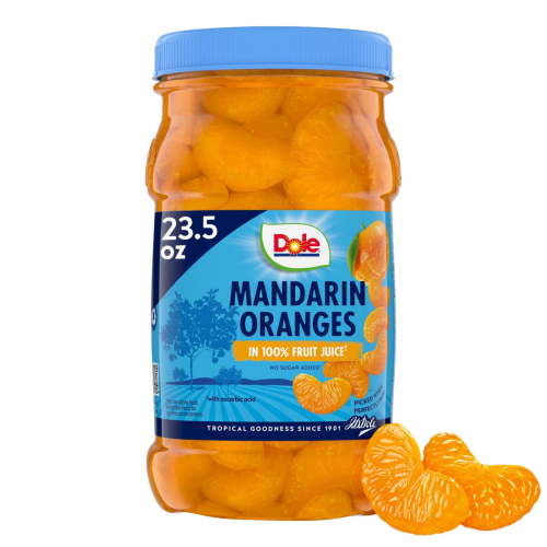 Dole Natural Mandarin Oranges in 100% Fruit Juice, 23.5 oz Jar