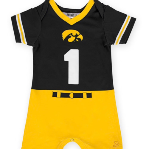 Hawkeyes Iowa Hawkeyes BLACK Baby Palmer One Piece - 54300141
