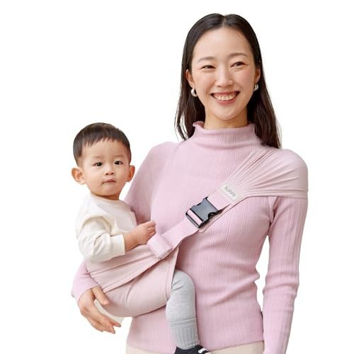 Konny Baby Carrier Hip Seat, Dual Support Toddler Hip Carrier, Adjustable Wraps Sling Wearable One Size Fits All, Baby Essentials for 6 to 48 Months up to 44 lbs -Pink