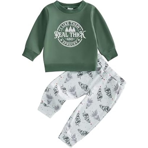 Baby Girl Boy Cute Long Sleeve Embroidered Merry Bright Sweatshirt Drawstring Long Pants Infant Christmas Outfits