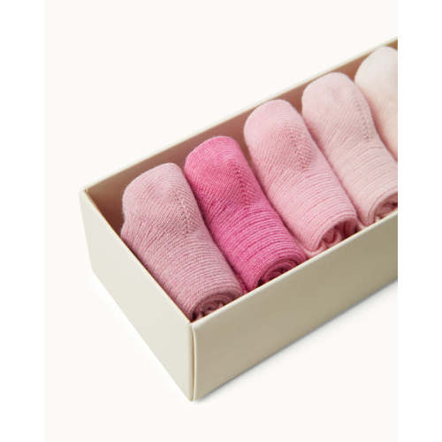 Bijou Socks in Pink, Set of 7 | Over The Moon
