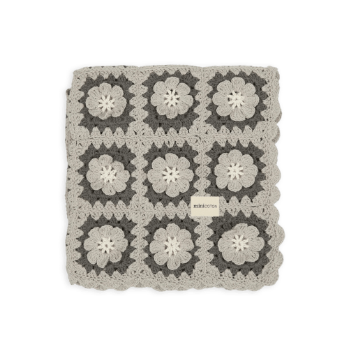 Crochet Flower Blue Blanket