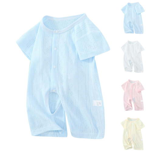 Summer Savings Clearance 2025 Bovxnpu Baby Girl Bodysuit, Infant Baby Cotton Bodysuits, Children's Solid Color Jumpsuit Baby Short Sleeved Breathable Bag Fart Clothes 0 Month