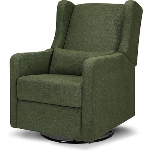 Davinci Carter's Arlo Recliner and Swivel Glider, Water Repellent & Stain Resistant, Greenguard Gold & CertiPUR-US Certified, Performance Forest Green Linen