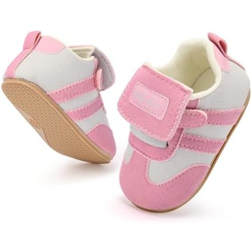 BACSAC Baby Shoes for Boys Girls Non Slip Low Top Infant Walking Shoes Breathable Comfort Toddler Walker Shoes Pull On Newborn Baby Sneakers 3 6 9 12 Months