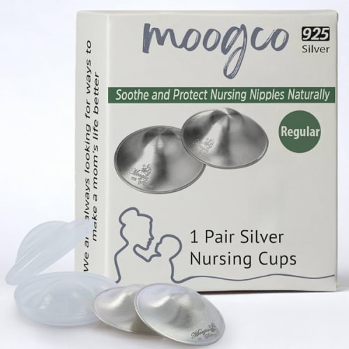 The Original Silver Nursing Cups - 925k Nipple Cups - Nipple Shield for Nursing Newborn - Silver Nipple Covers Breastfeeding