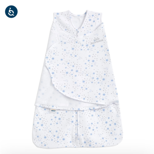 Cotton Swaddle Midnight Moons Blue S | HALO