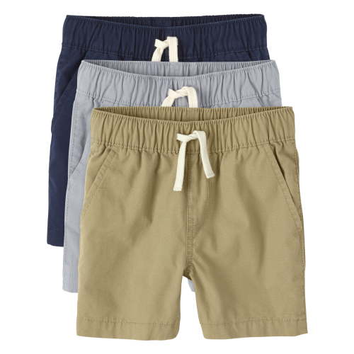 The Children's Place Baby Toddler Boys Pull-On Jogger Short, 3-Pack, Sizes 6M-5T