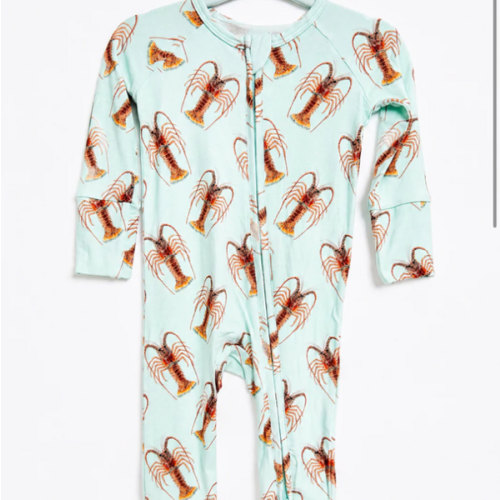 Lowtide Lobster - Bamboo Zippy Sleeper Pajamas - Ready to Ship – Bub & Tide