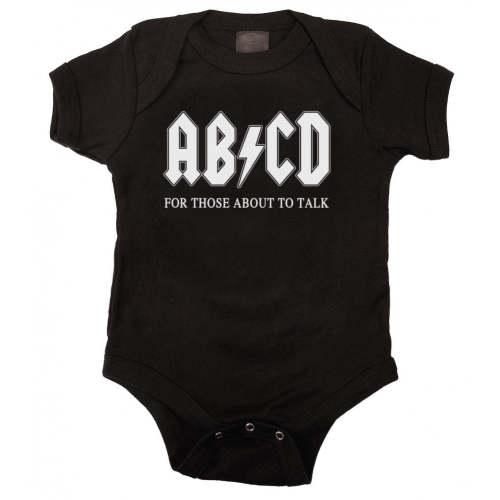 AB/CD Funny Black Baby Bodysuit - Kiditude