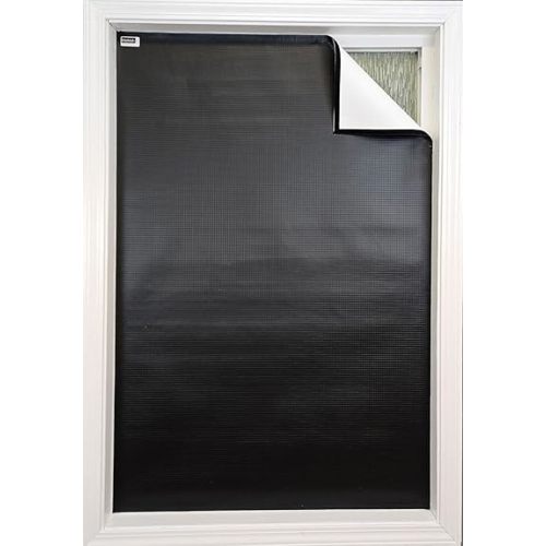 Total Sunlight Blocking Window Cover - Complete Light Block -New EZ Grid™ Material, Small - Customizable to (36" x 48") Black in/White Out - Made in USA