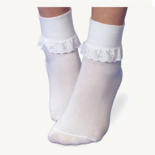 Jefferies Eyelet Socks - White