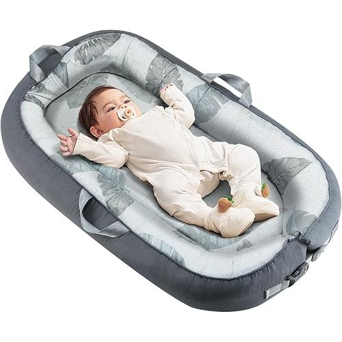 Baby Lounger for Newborn, Portable Infant Seat with Breathable Cover, Infant Lounger for Home and Travel, Soft Cotton