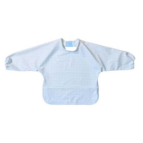 Magnetic Long Sleeve Bib - Cloud Check