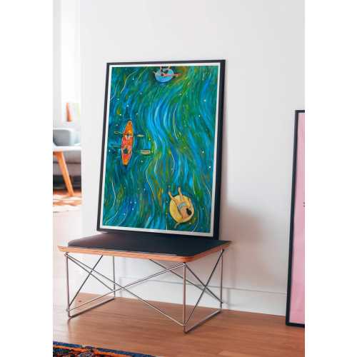 San Marcos River Art Print: Texas Kayaking Tubing Painting