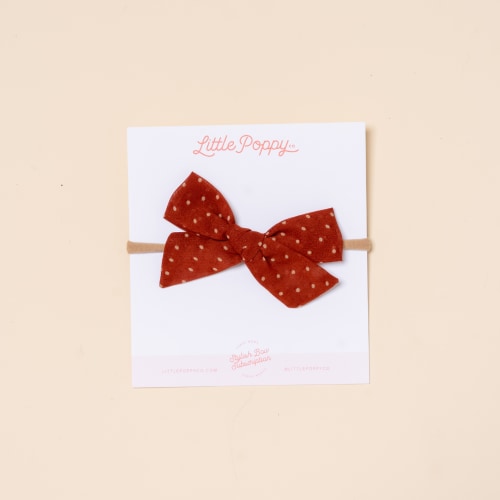 Pumpkin Chiffon Dot Headband Bow for girls, Fall Bow – Little Poppy Co.