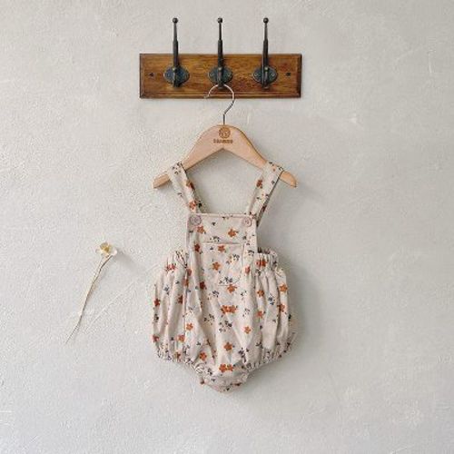 MyKids-USA Baby Girl Cute Print Pattern Strap Design Overall Triangle Onesies