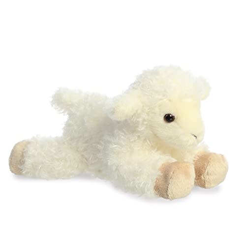 Aurora® Adorable Mini Flopsie™ Luna Lamb™ Stuffed Animal - Playful Ease - Timeless Companions - White 8 Inches
