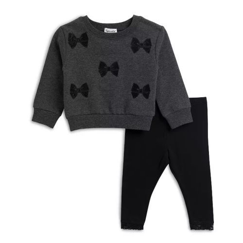 Girls' Lacy Bows Sweatshirt & Leggings Set - Baby