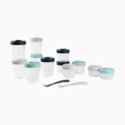 Beaba Clip Containers (Pack of 12) + Spoons - Rain