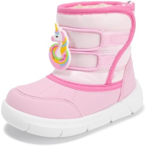 STQ KIDS Wide Toe Box Toddler Snow Boots Boys Girls Winter Shoes Outdoor