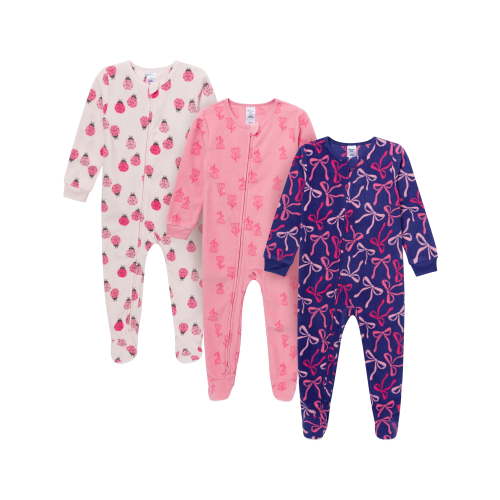 Gerber Baby and Toddler Neutral Microfleece 2-Way Zipper Blanket Sleeper Pajamas, 3-Pack, Sizes 0/3 Months - 5T