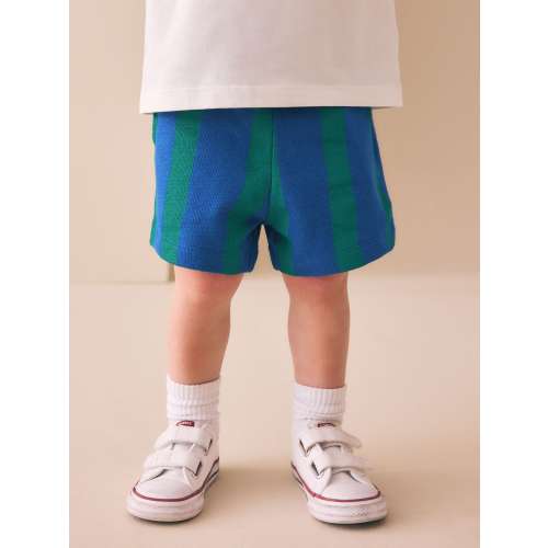 Blue/Green Stripe Textured Shorts (3mths-7yrs)