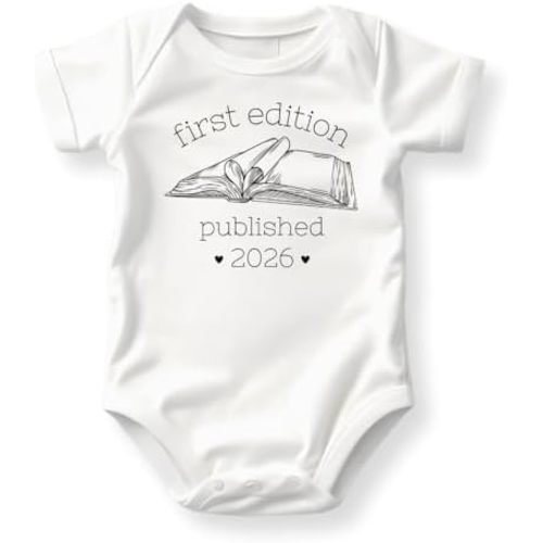 First Edition Published 2026 Baby Bodysuit, Cute Newborn Clothes, Baby Announcement
