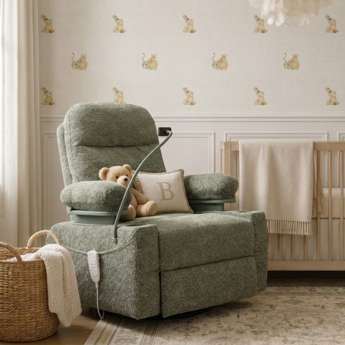 MAMAZING Electric Power Adjustable Armrests Swivel Rocking Chair Reclining Glider With Usb Charge And Phone Holder & Reviews | Wayfair