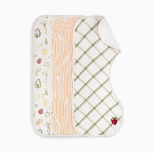 Cotton Burp Cloth Set - Clementine Fruits & Veggies