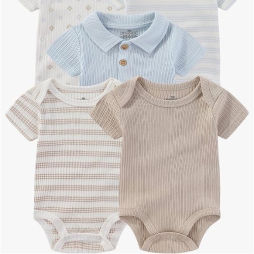 Body de bebé acanalado mezcla verano recién nacido niño niña ropa 5-pack