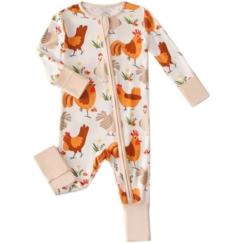 Bamboo Viscose Romper Baby Boys & Girls, 2-Way Zipper,Newborn-3T