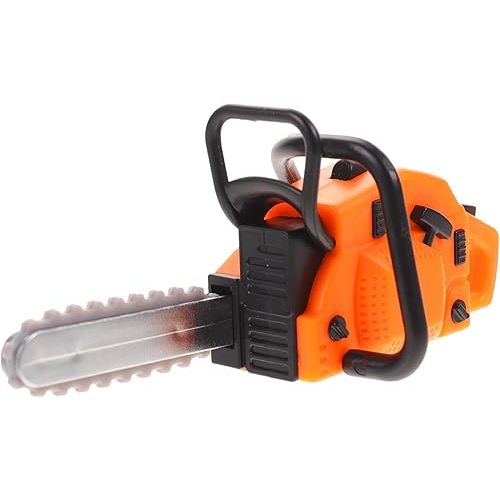 NUOBESTY Mini Chainsaw Prop - Simulated Chainsaw Model for Dollhouse Decor, Outdoor Gardening Play, and Miniature Landscaping Tool, Orange, 3.30 x 1.37 x 1.29 Inches