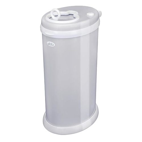 Ubbi Stainless Steel Diaper Pail, Odor Locking, No Special Bag Required, Award-Winning, Registry Must-Have, Gray