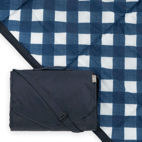 Little Unicorn Outdoor Blanket, Navy Plaid
