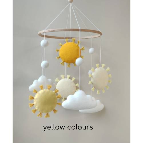 Nursery mobile, Boho nursery decor, Baby mobile, Sun mobile, Butterfly mobile nursery, You are my sunshine nursery, Sunflower nursery decor