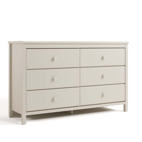 Storkcraft Alpine 6 Drawer Nursery Double Dresser, Frosted Oat