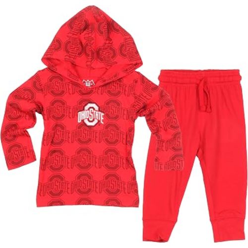 Wes and Willy Infant & Toddler College All Over Team Logo Shirt & Pant Set