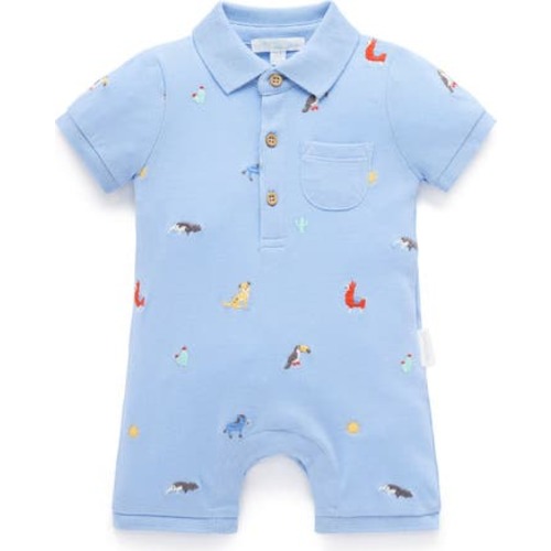 Embroidered Polo Romper, 6-12M