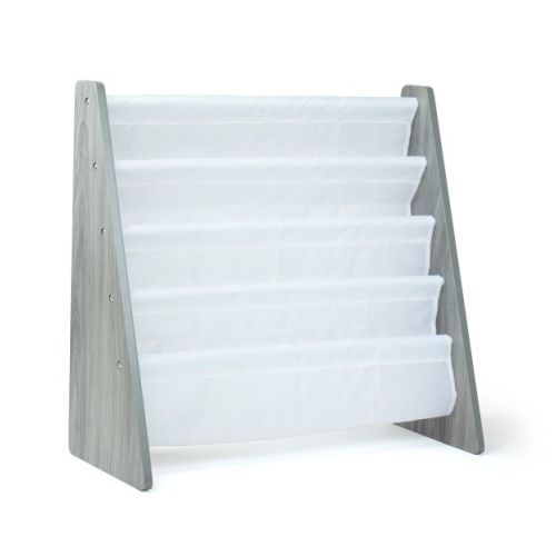 Kids' Bookshelf 4 Tier Book Organizer Gray - Humble Crew: Small Bookcase for Kids, MDF, Anti-Tip, Open Shelves