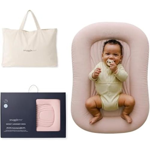 Snuggle Me Wave Organic Infant Baby Lounger, Ergonomic CSPS Compliant Nest (Petal)
