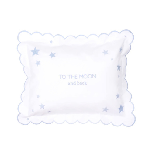To the Moon Stars Mini Pillow in Cloud | Over The Moon