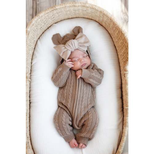 Luna + Luca Baby Bear Jumpsuit - Acorn